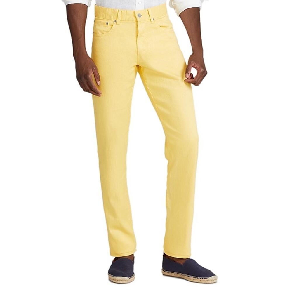 NWT Ralph Lauren Purple Label Five-Pocket Slim-Fit Jeans Yellow Men's Size 29